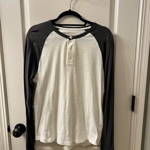 GAP Men's Black and White Henley Shirt.  Size S